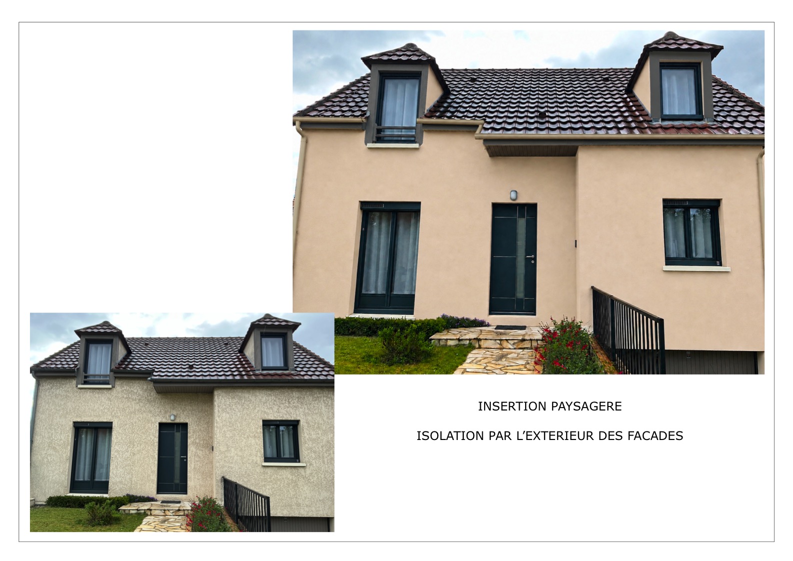 Avant et après : isolation par l'extérieur des façades d'une maison à étage